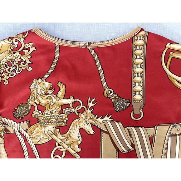 J McLaughlin Sz XS Signature T Orange Buckle Print Catalina Equestrian Classic - Picture 11 of 15